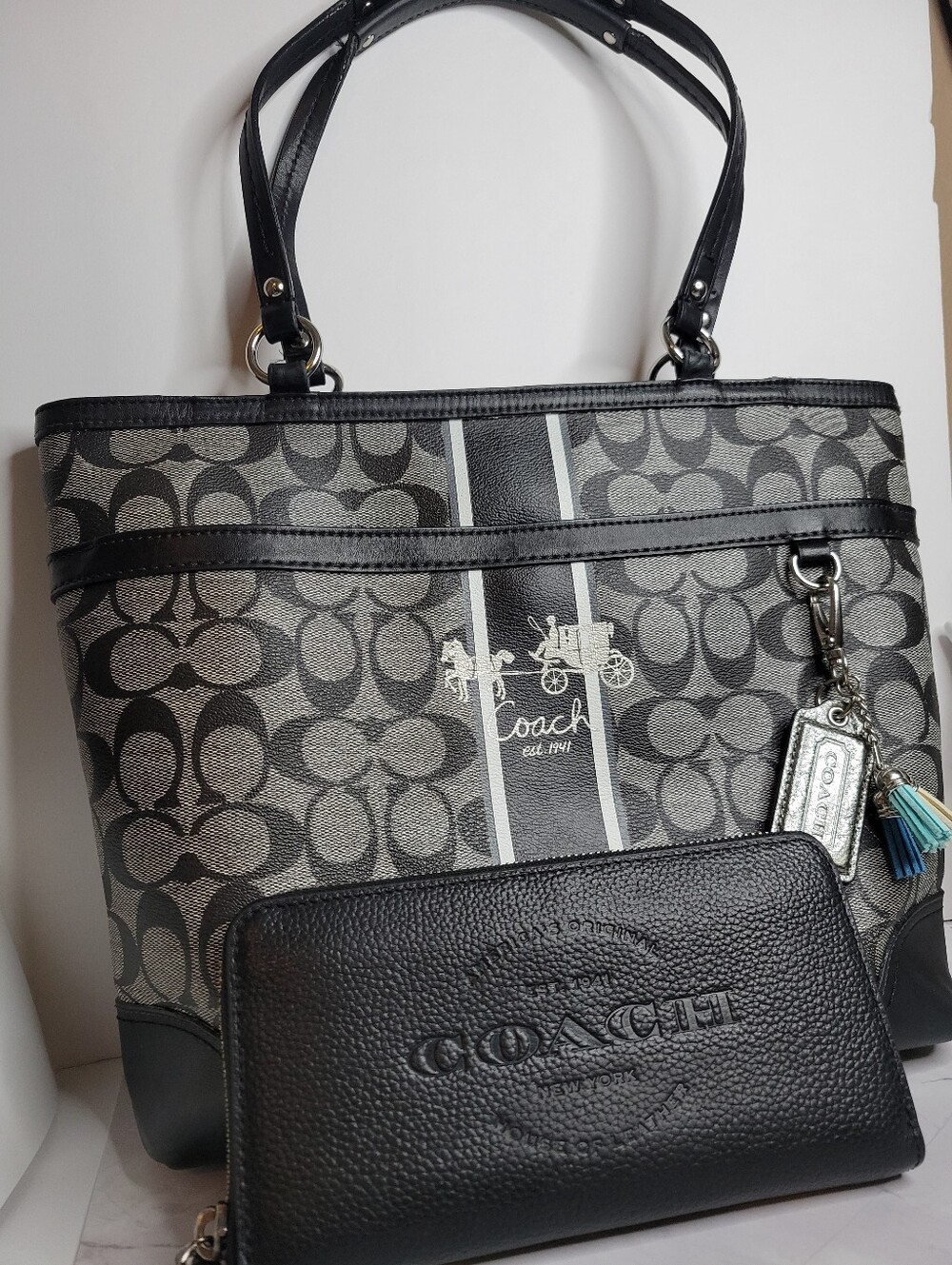 Coach Heritage Tote & LARGE Zip Wallet, Preowned, EXC. Cond